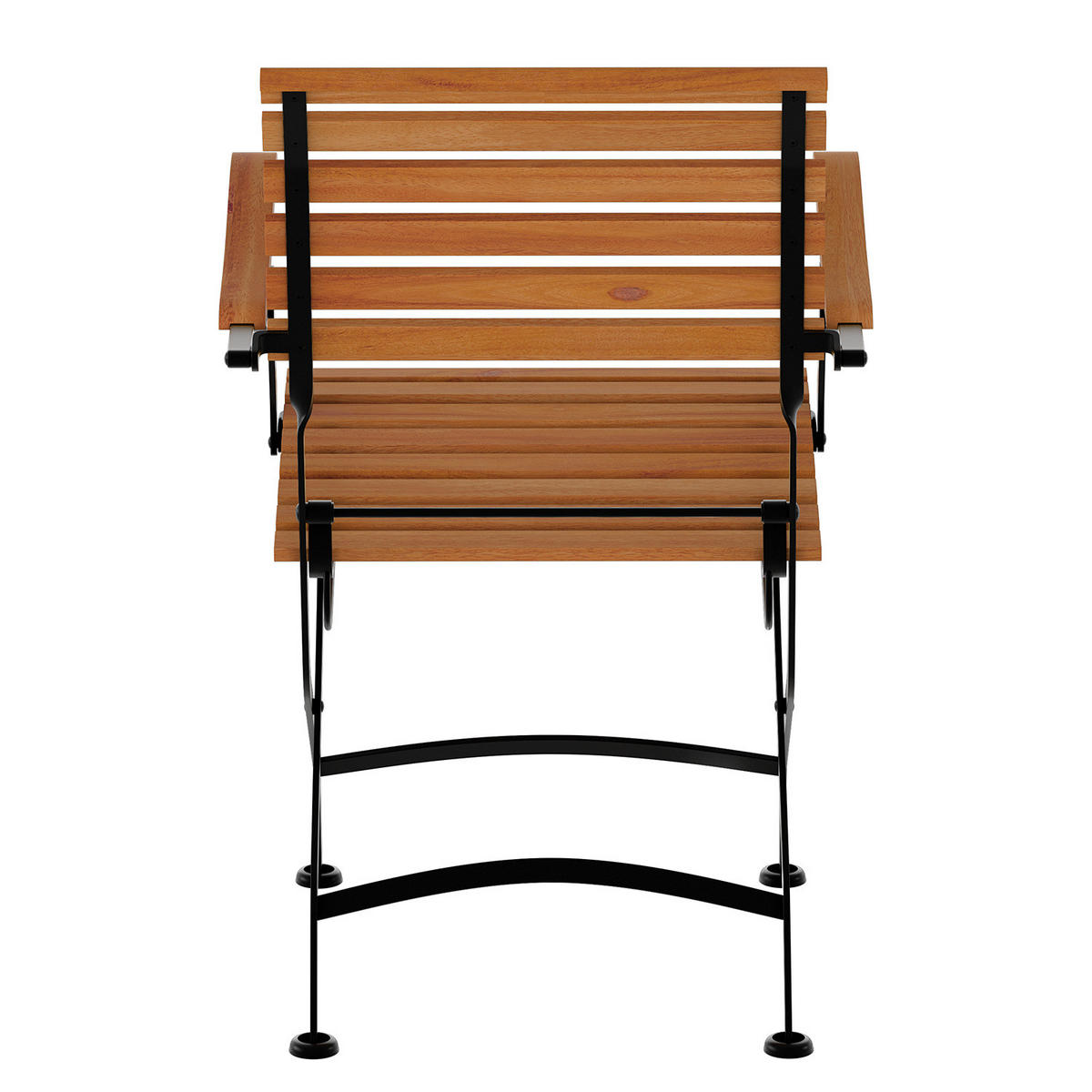 GARTENSTUHL - Akazie massiv / Stahl - Akazie / Schwarz - 2er-Set - Schwarz/Akaziefarben, Holz/Metall (58/89/52cm) - home24