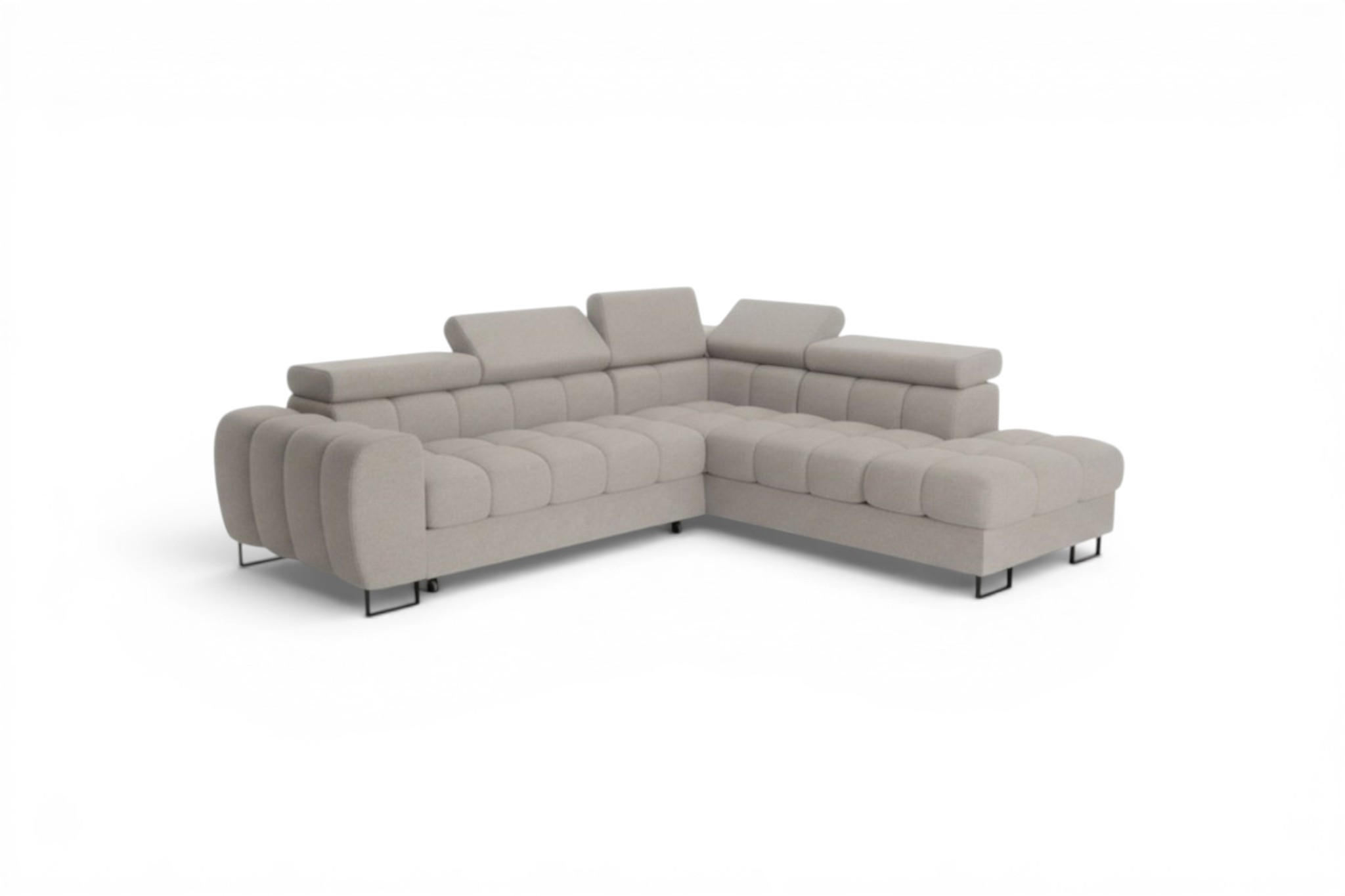 ECKSOFA Bastien Max Mit Schlaffunktion - Beige, Holzwerkstoff/Textil (260/225cm) - Fun Möbel