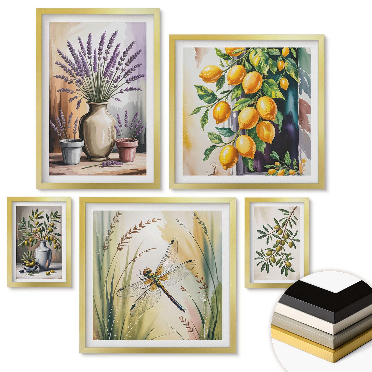 ArtPrintCave Wandbilder Gold 40x60 cm