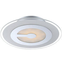 LED DECKENLEUCHTE Chrom Glas satiniert - Silberfarben, Glas (30/30/6.2cm) - Globo Lighting