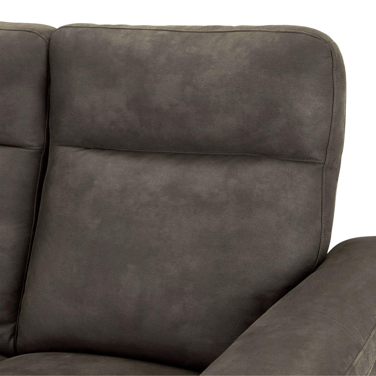 DREISITZER-SOFA Mikrofaser Braun (Taupe) - Braun, Leder/Metall (222/101/96cm) - Furnhouse