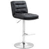 BARHOCKER Lederlook schwarz - Chromfarben/Schwarz, Textil/Metall (42/94/56cm) - CLP