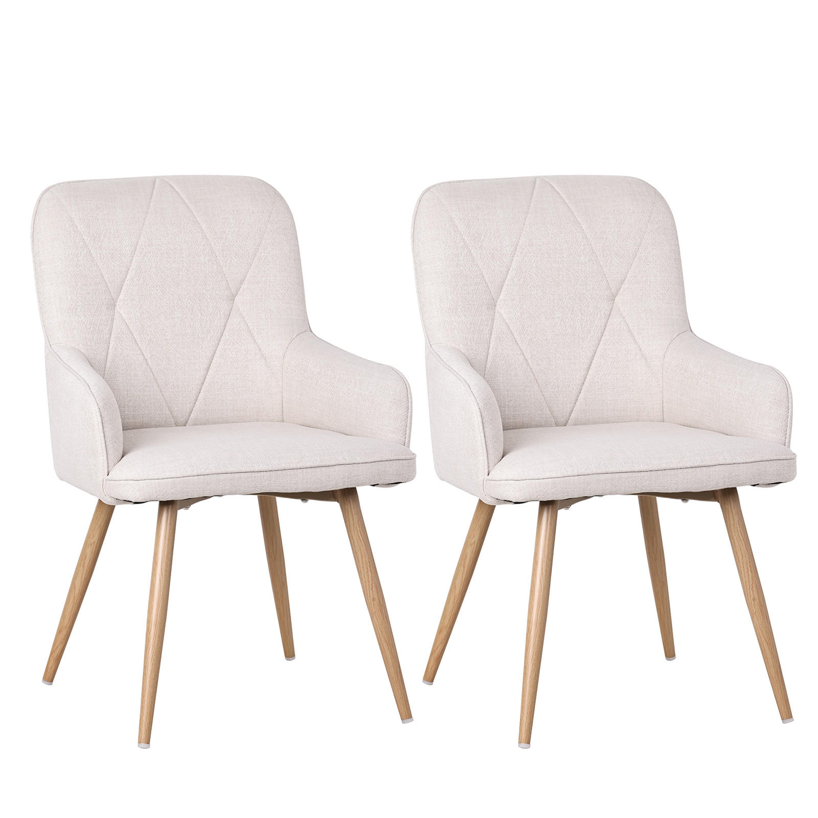 Homavo Armlehnstuhl-Set Beige 57x87x62 cm