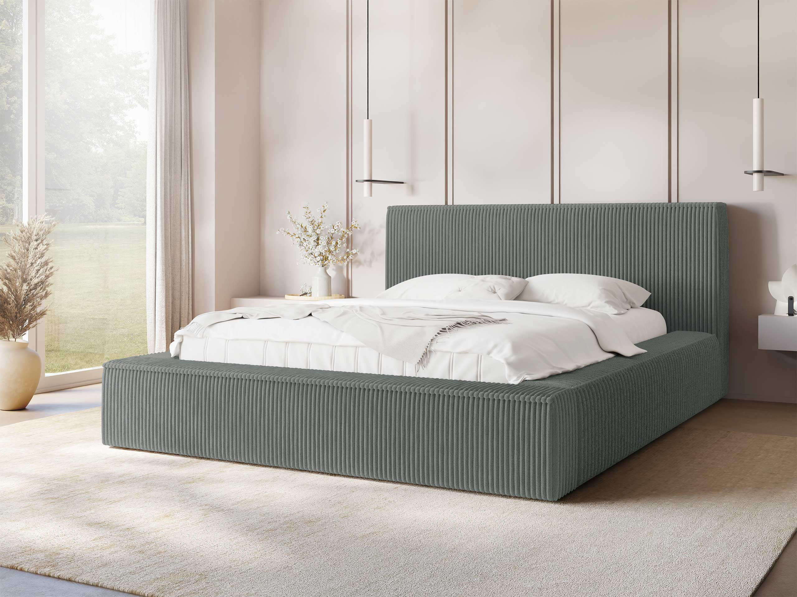 POLSTERBETT Glexi - Grau, Holz/Textil (160/200cm) - MIRJAN24