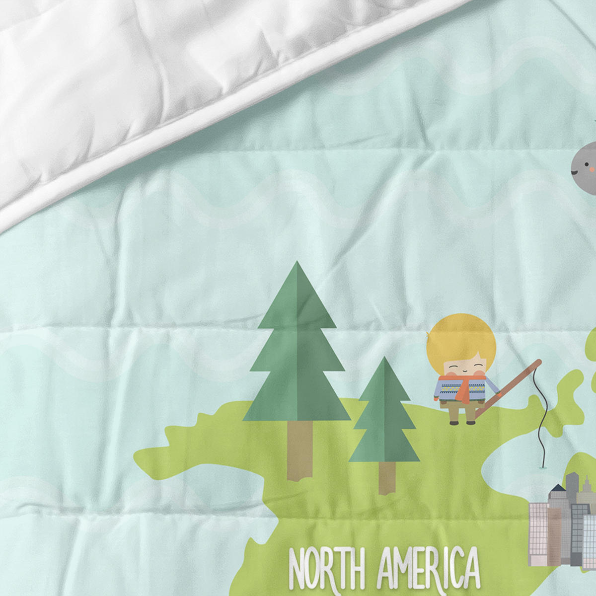 TAGESDECKE world map 100x130 cm (kinderbett) mehrfarbig - Multicolor, Textil (100/130cm) - Happy Friday