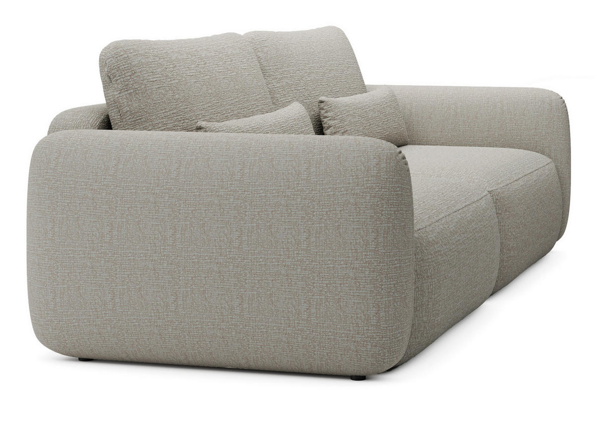 SCHLAFSOFA 240 cm Lumina, Chenille, Bettkasten, Hellgrau - Hellgrau, Holz (238/87/103cm) - Emporius