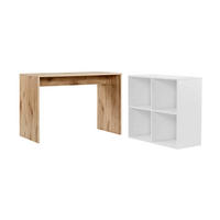 SCHREIBTISCH Der Produktive - Eichefarben/Schwarz, Holzwerkstoff (54/112/77cm) - Mokebo