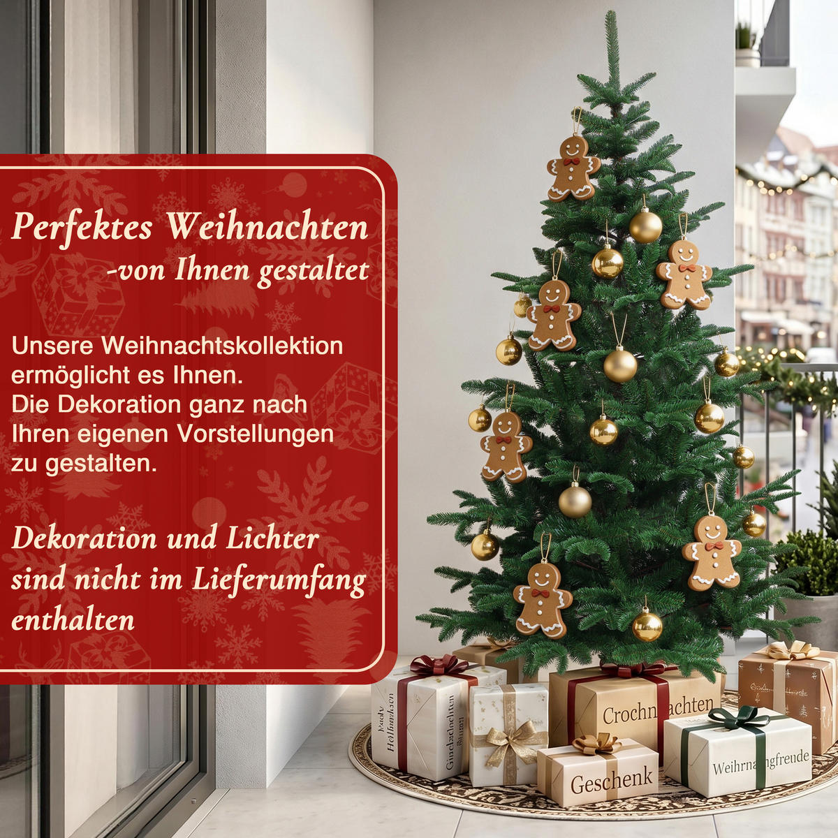KÜNSTLICHER Weihnachtsbaum 178 cm, Naturgrün mit 776 PE-/PVC-Spitzen - Grün, Kunststoff (180cm) - Hometopia