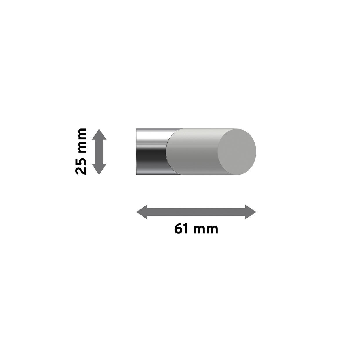 ENDSTÜCKE FÜR GARDINENSTANGEN 20 mm Ø, Verano Chrom/Weiß, Packung 2 Stück - Chromfarben/Weiß, Metall (6.1/2.5/2.5cm) - INTERDECO