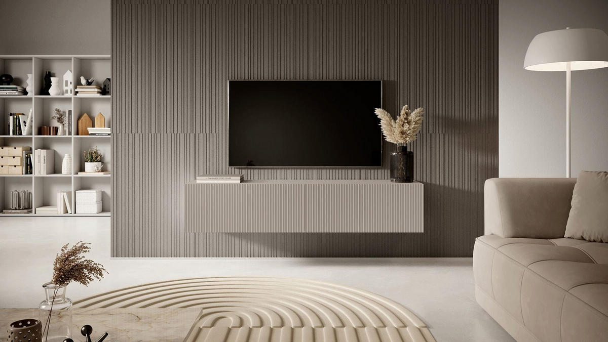 TV-HÄNGEBOARD Veldio Graubeige 140 cm - Greige, Holzwerkstoff (140/28.5/31.6cm) - Selsey