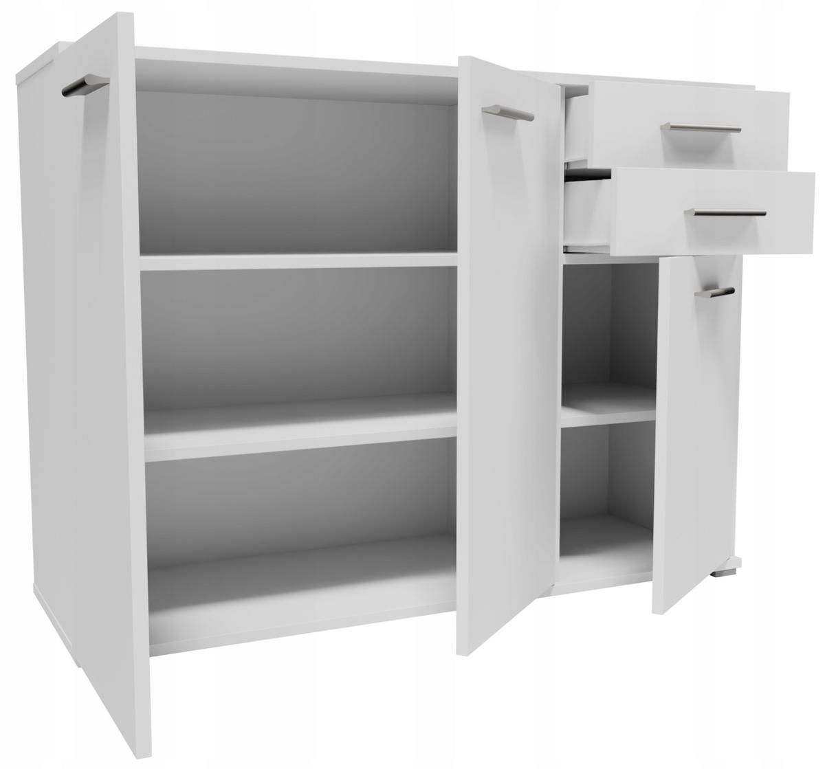 KOMMODE CR3-KD3 Weiß 103,4/34/73,5 cm - Weiß, Holzwerkstoff (103.4/73.5/34cm)