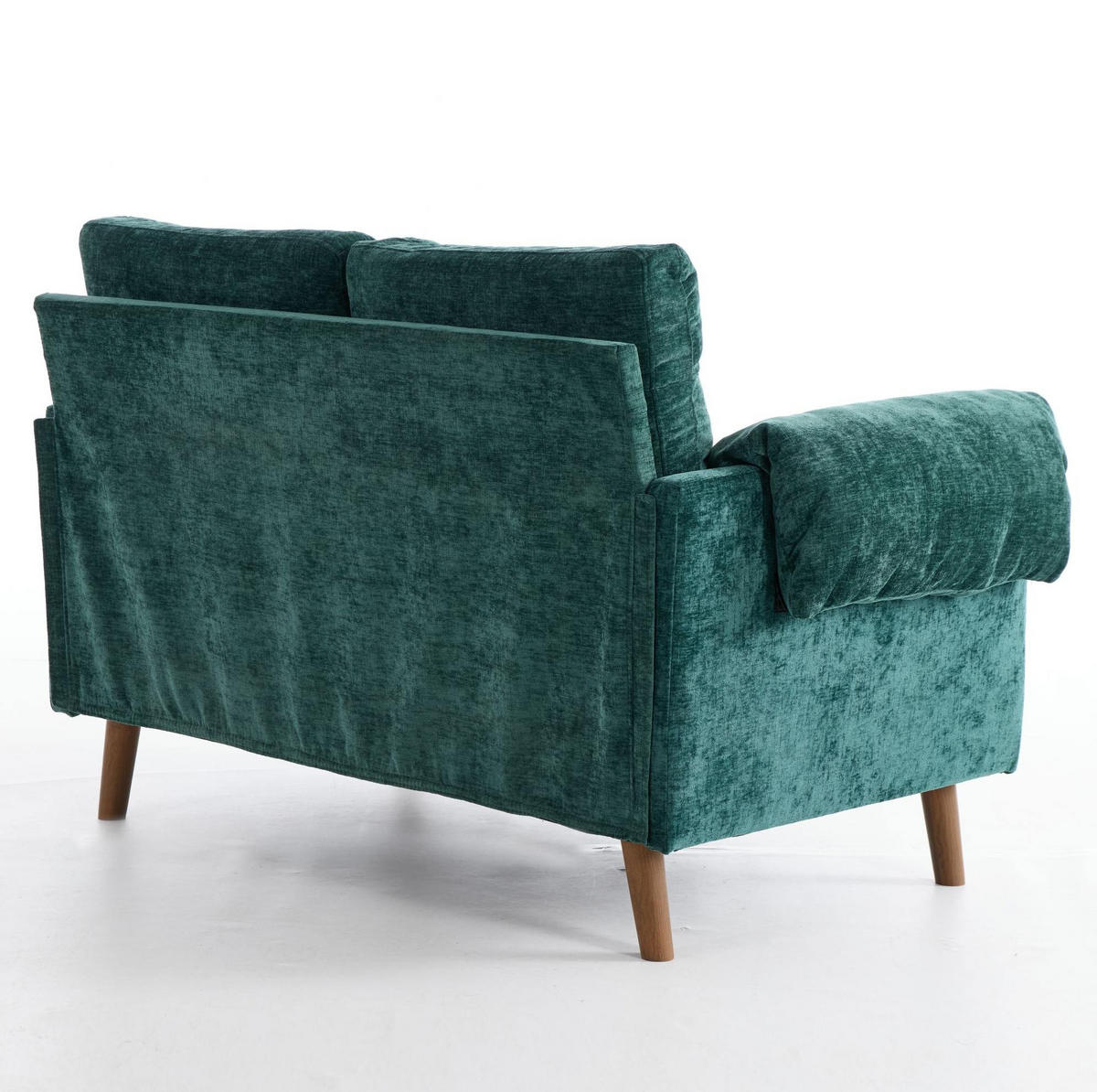 ZWEISITZER-COUCH 2-Sitzer Chenille Grün - Grün, Holzwerkstoff (70/85/124cm) - Meubliv
