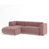 ECKSOFA Melani Rosa Samtstoff - Pink/Schwarz, Holz/Holzwerkstoff (253/153cm) - Maison de Reve