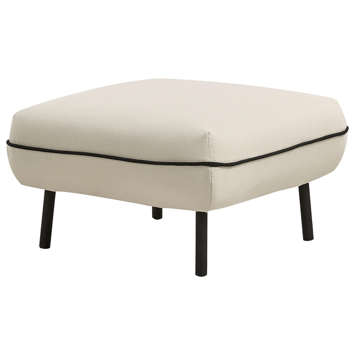 3-SITZER-SOFA hellbeige/schwarz mit Ottomane Tonsberg - Beige/Schwarz, Textil (198/78/85cm) - Beliani