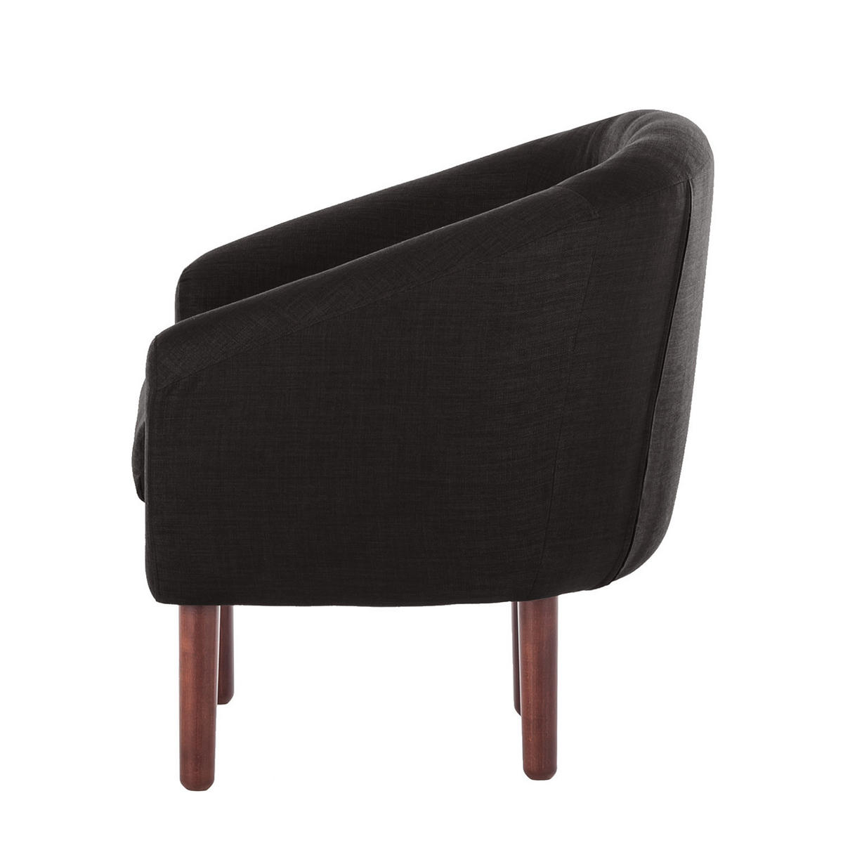 SESSEL - Webstoff - Dunkelbraun/Braun, Buchenholz/Textil (82/76/67cm) - home24