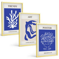 BILDER SET 3er Set - 40x60 cm Goldrahmen - Matisses abstrakte Plakate - Goldfarben, Kunststoff (40/60cm) - TULUP
