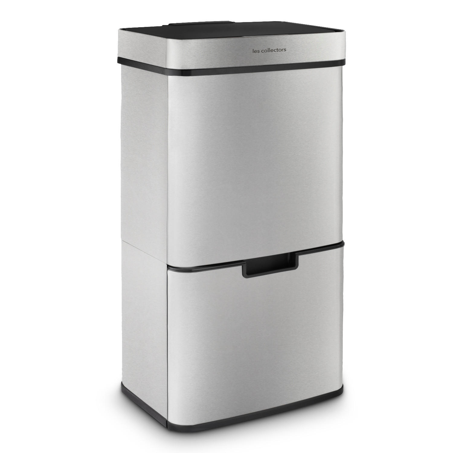 RECYCLINGMÜLLEIMER 69L, 2 x 11L 1 x 47L Behälter inox edition N°1012 - Silberfarben, Metall (42/83/31cm) - Les Collectors