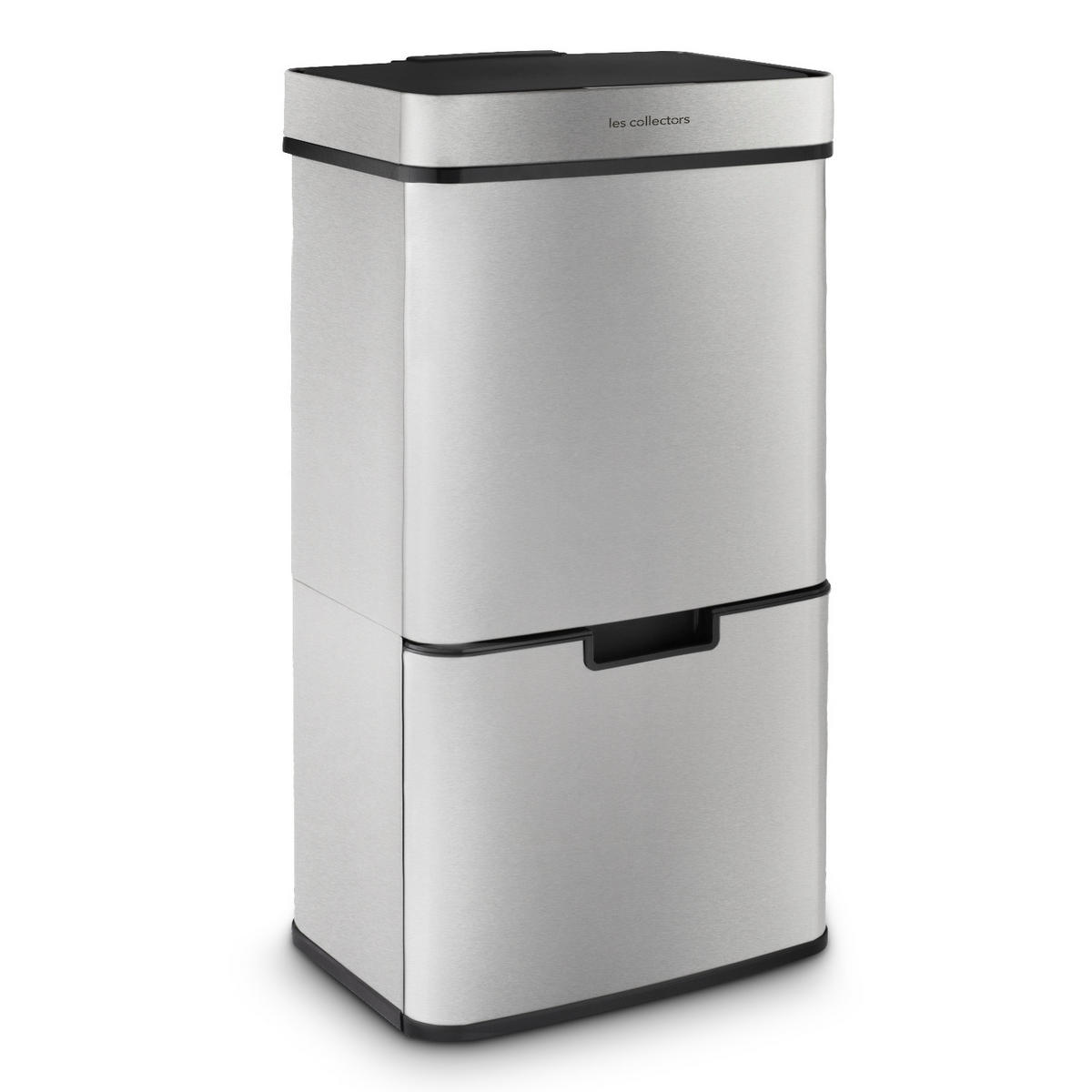 RECYCLINGMÜLLEIMER 69L, 2 x 11L 1 x 47L Behälter inox edition N°1012 - Silberfarben, Metall (42/83/31cm) - Les Collectors
