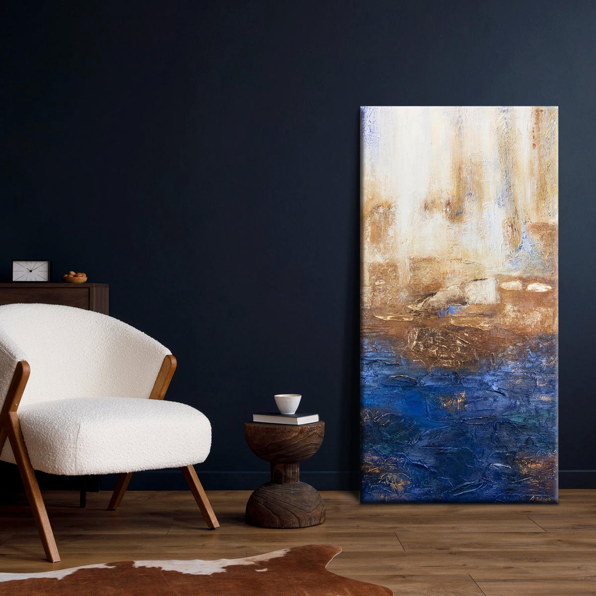 GEMÄLDE Marine II auf Keilrahmen 200x100 cm - Blau, Holz (200/100cm) - YS-art gallery