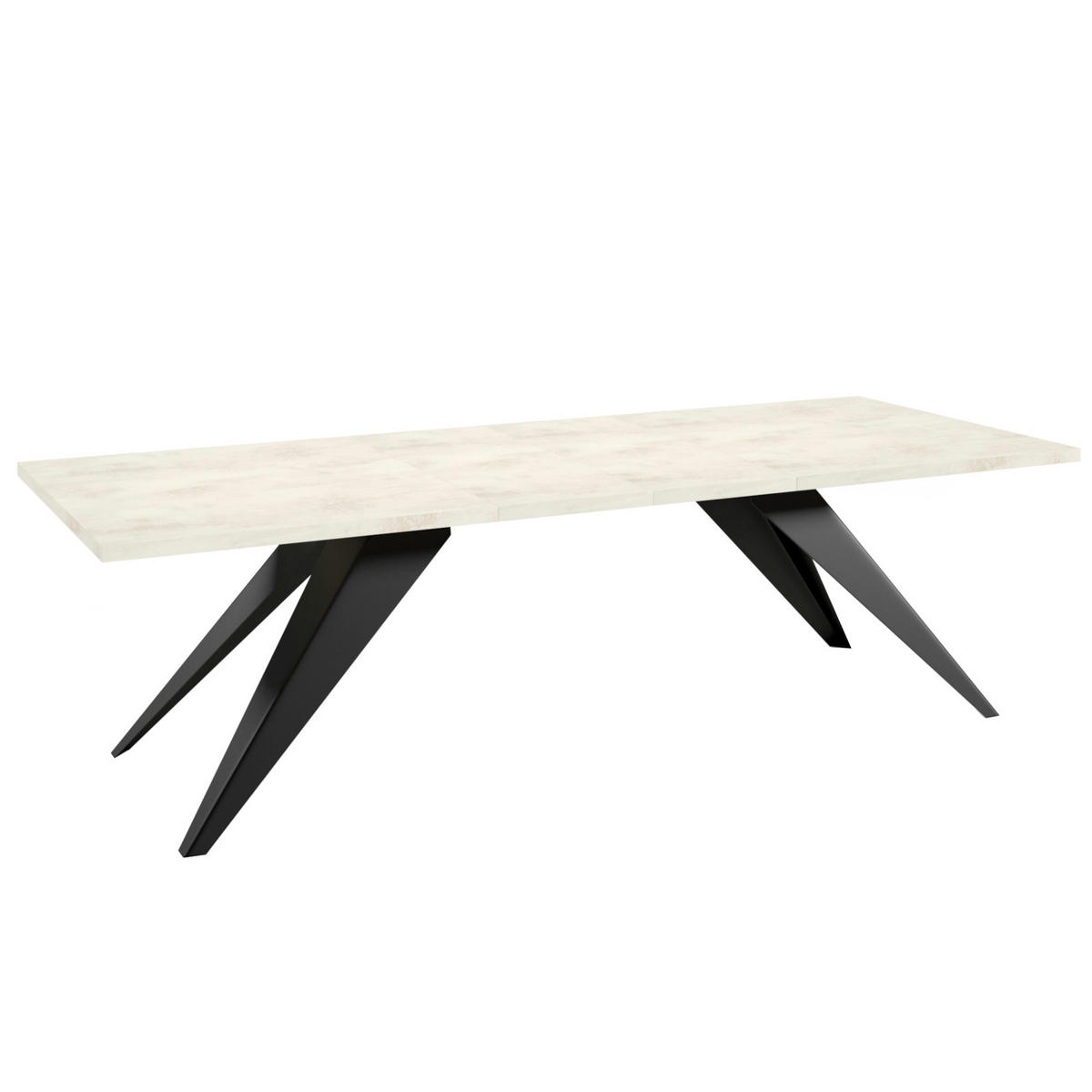 ESSTISCHE SENTO - Creme/Schwarz, Holzwerkstoff (90/160/76cm) - Meblini