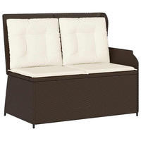 GARTENBANK Verstellbar mit Kissen Braun Poly Rattan - Braun, Kunststoff (95/95/110cm)