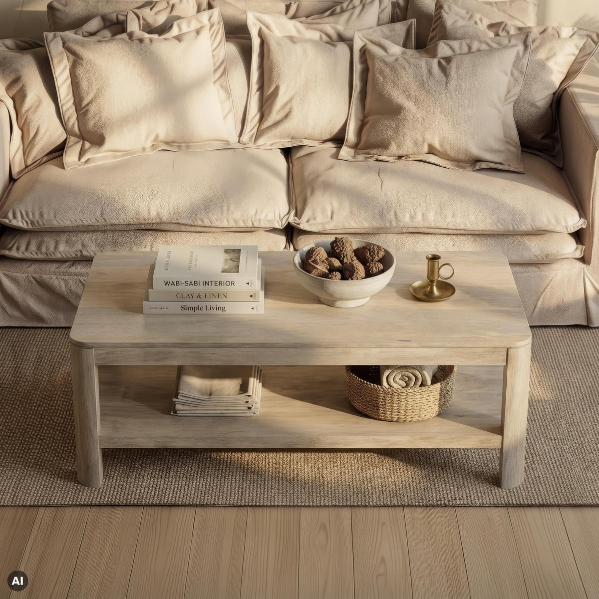 COUCHTISCH Mango 120x70x45 weiß lackiert TORONTO #305 - Weiß, Holz (120/70/45cm) - Massivmoebel24