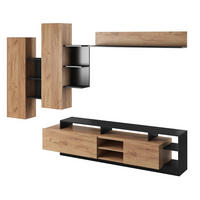 WOHNWAND Anthrazit MALVA Sonoma Eiche - Eichefarben/Sonoma Eiche, Holzwerkstoff (260/171.5/40cm) - Sepro Meble