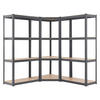 REGALSYSTEM Easy grau insgesamt 12 Böden (3er-Set) - Grau, Metall (155/160/155cm) - Juskys