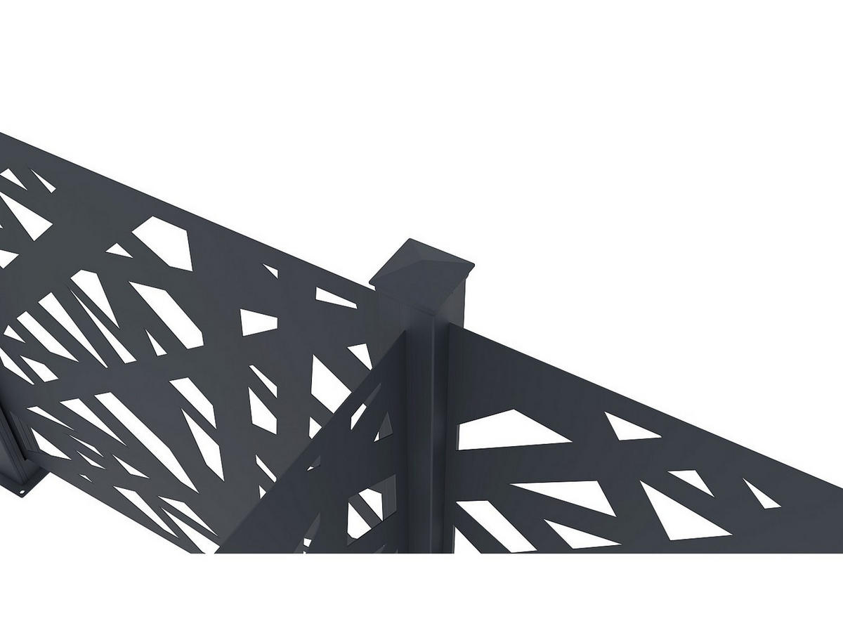 ZAUN - 102.5cm x 7.6cm - Aluminium - anthrazitgrau - NATAFO - Anthrazit, Metall (102.5/100cm) - Vente-Unique