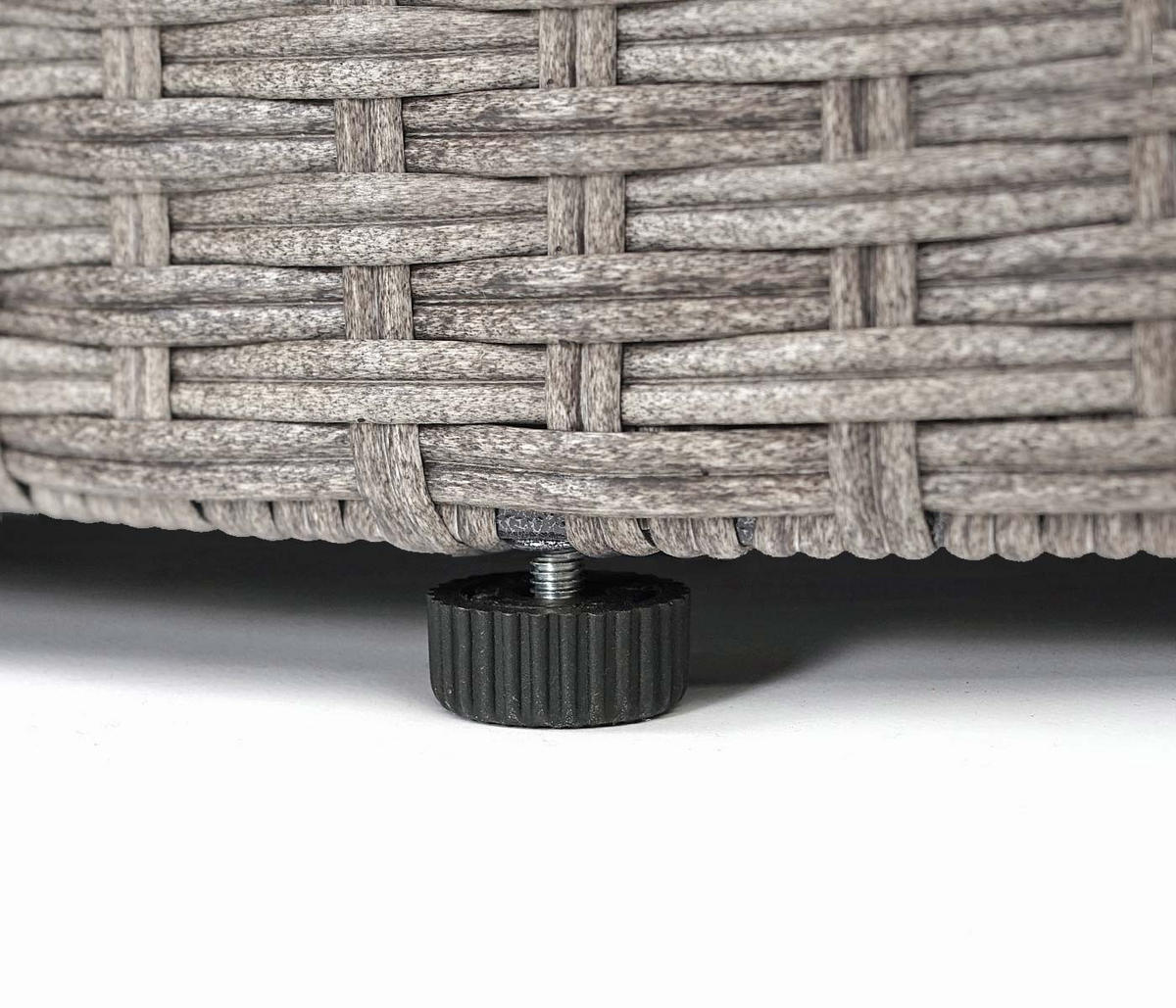GARTENSET rund Grau Dunkelgrau Kissen Beige - Grau, Metall - PROREGAL