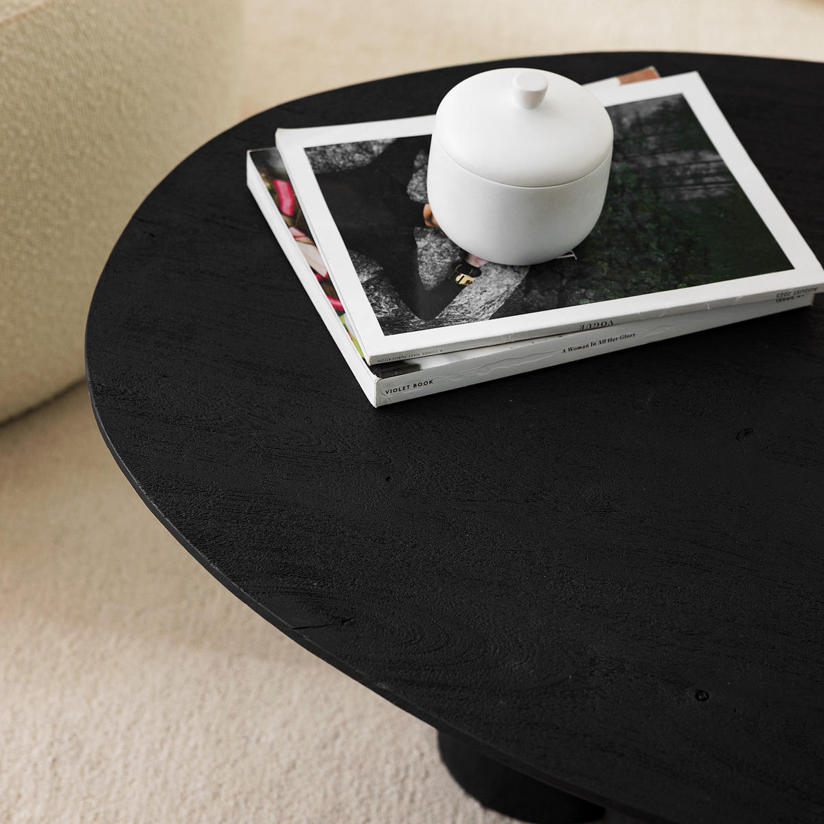 COUCHTISCH - Akazie massiv Schwarz - Schwarz/Akaziefarben, Holz (78/78/37cm) - home24