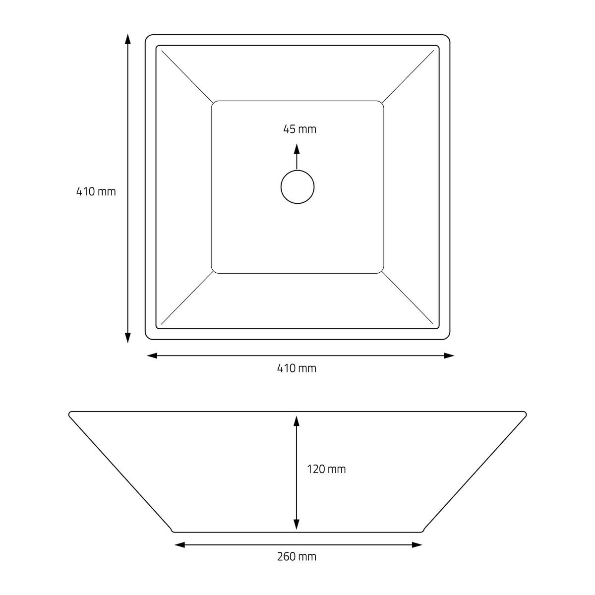 WASCHBECKEN - Schwarz, Keramik (41/12/41cm) - ML-DESIGN