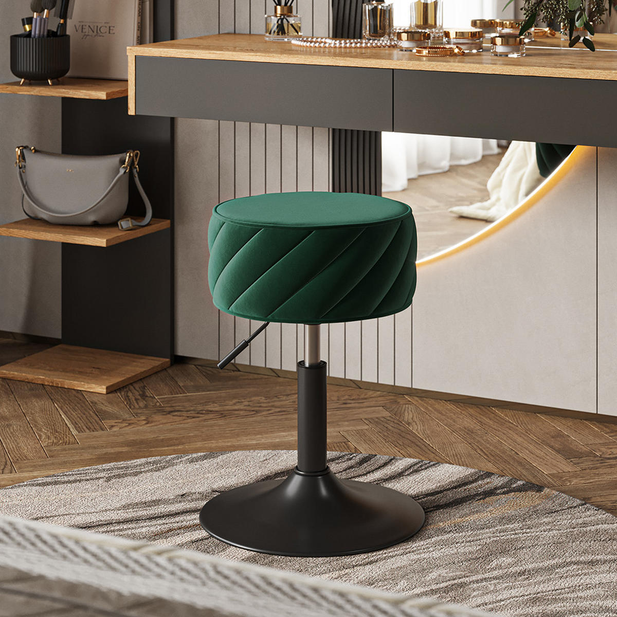 HOCKER Cherio Grün 35 x 50.5 cm - Grün, Textil (35/50.5/38.5cm) - Vicco