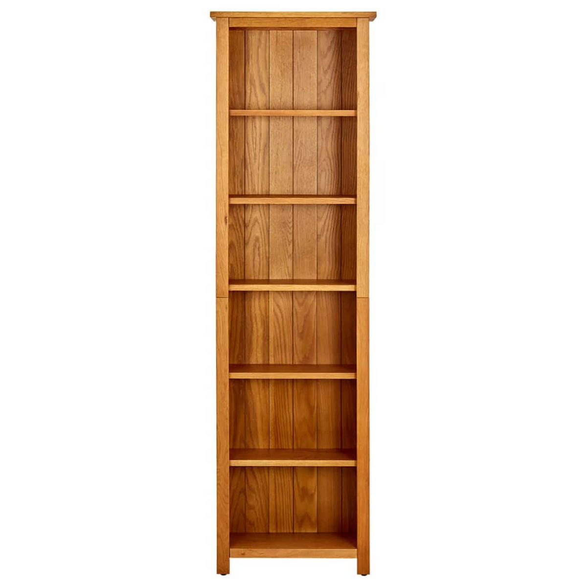 BÜCHERREGAL mit 6 Ebenen, 52/22/180 cm, aus Massivholz Eiche - Braun, Holz (52/180/22cm) - vidaXL