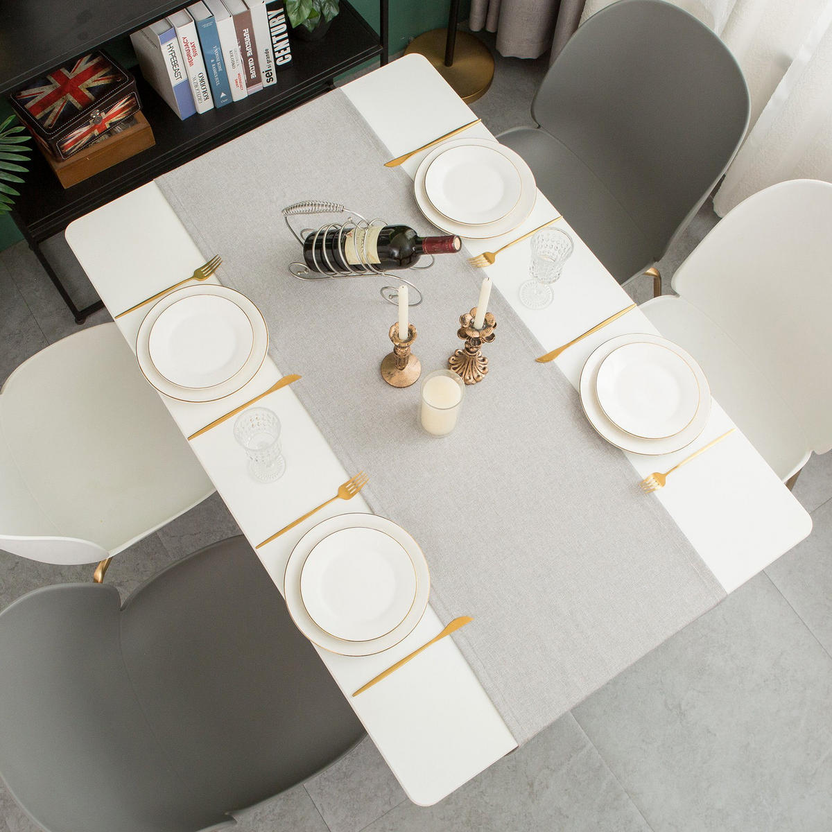 TISCHLÄUFER modern abwaschbar, wasserabweisend, Lotuseffekt, 30x120 cm, Hellgrau - Hellgrau, Textil (30/120cm)