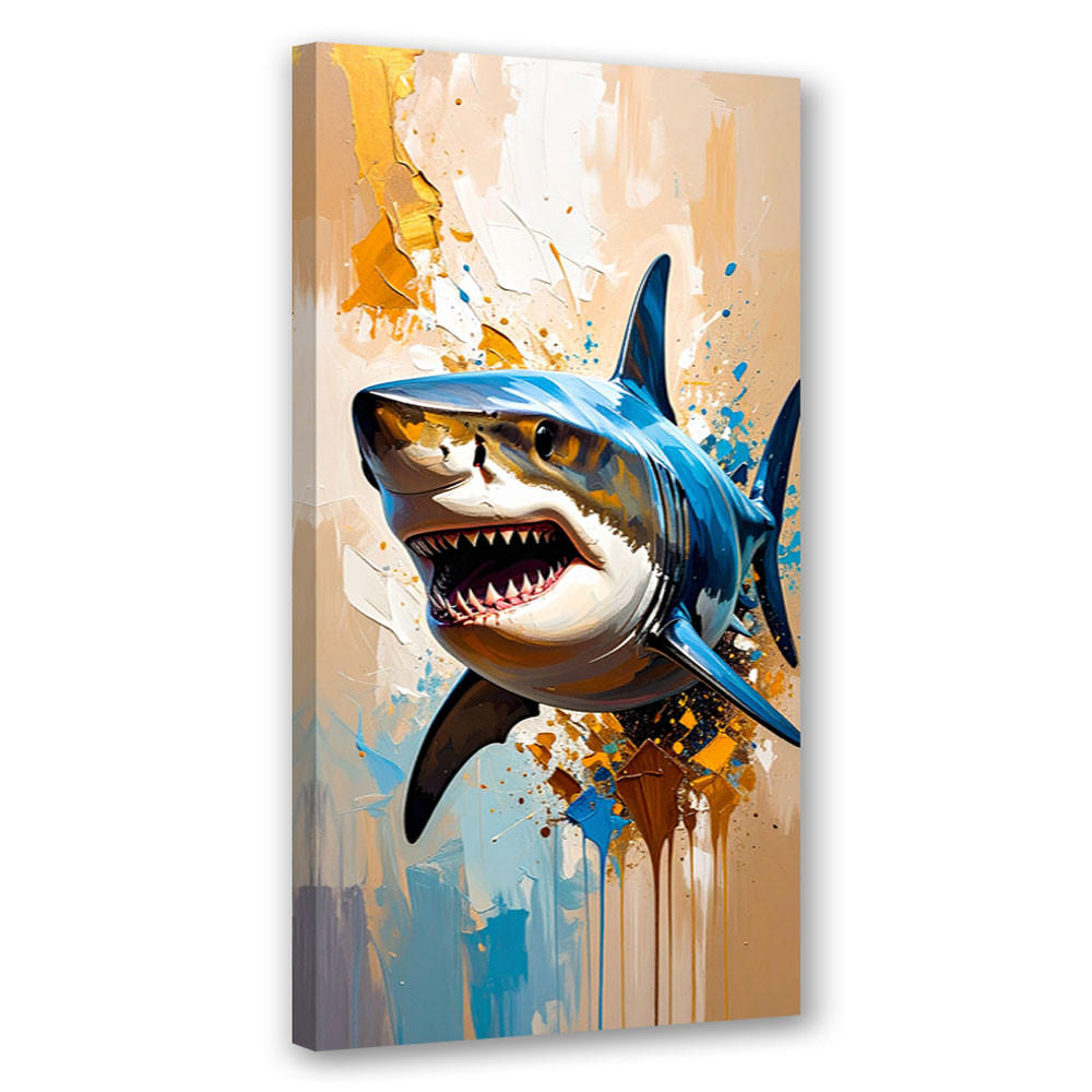 LEINWANDBILD Hai Fisch Meerestier 60x120cm - Beige, Textil (60/120cm) - Feeby