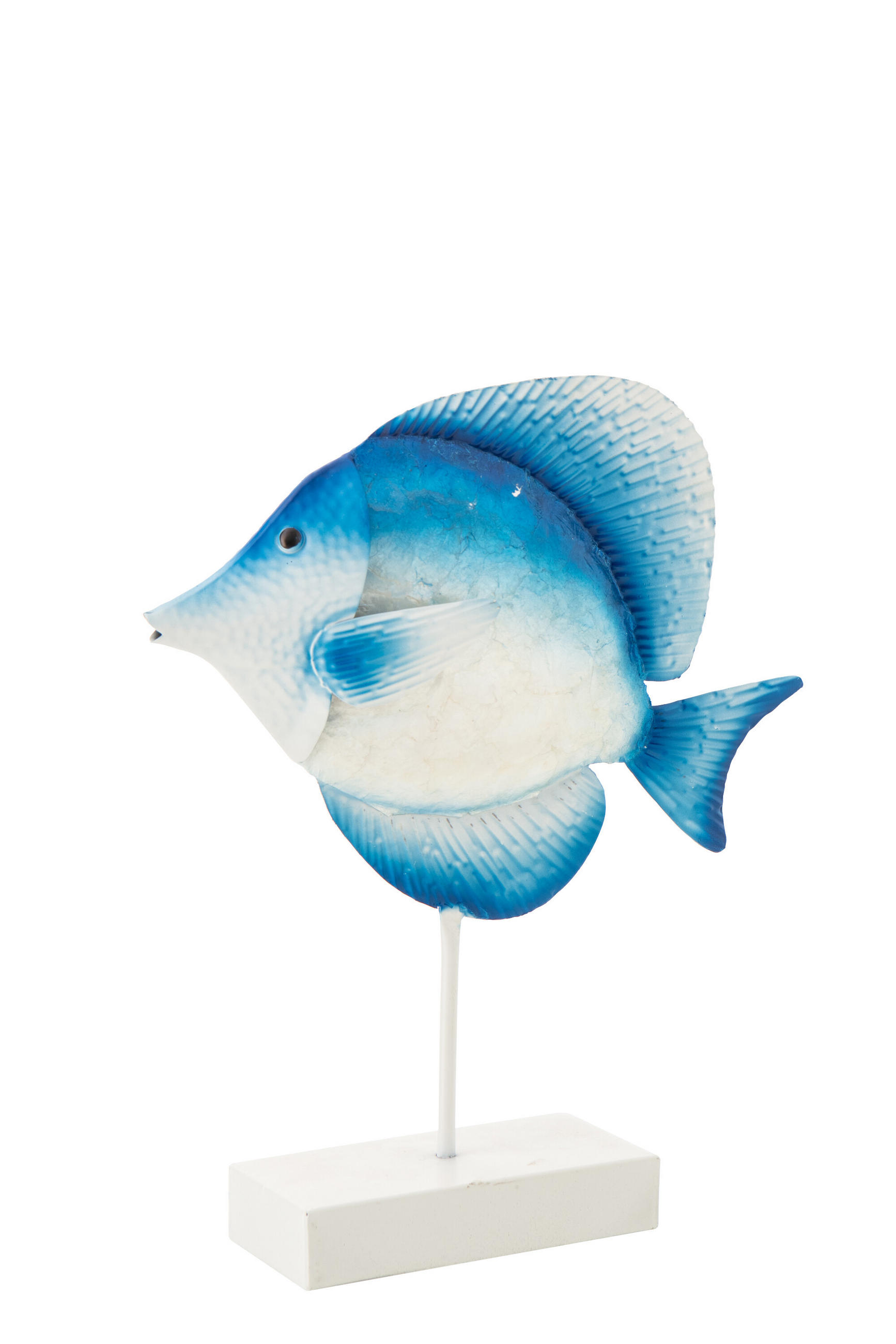 DEKOOBJEKT FISCH AUF FUß - Blau, Metall (7.6/95.2/38.7cm) - J-Line