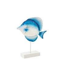 DEKOOBJEKT FISCH AUF FUß - Blau, Metall (7.6/95.2/38.7cm) - J-Line