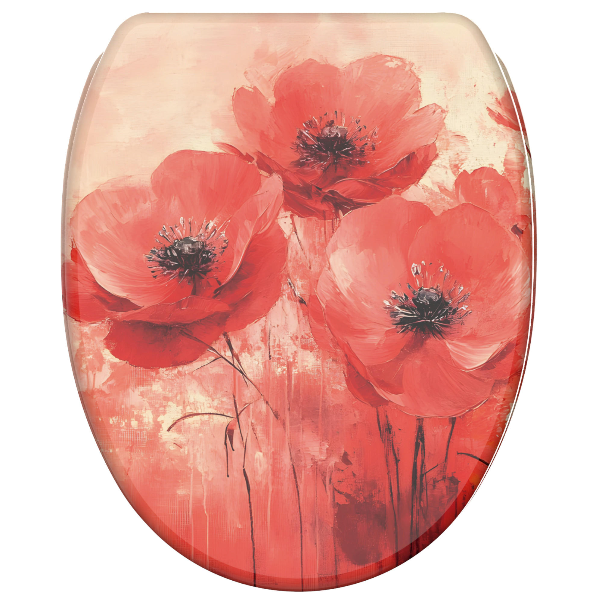 WC-SITZ mit Absenkautomatik & Top Fix Poppy - Rot, Holzwerkstoff (37.7/5.5/48cm) - Sanilo