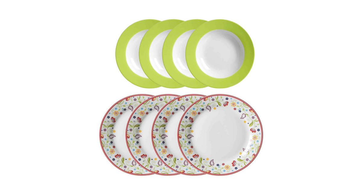 Service Fleurs Cachemire Service De Table Ritzenhoff & Breker Shanti Doppio - 8 Pièces - Porcelaine Fleurie - Pour 4 Personnes Vaisselle Ritzenhoff