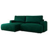 ECKSCHLAFSOFA TONO L Dunkelgrün Velvet - links - Dunkelgrün/Schwarz, Kunststoff/Textil (260/150cm) - MKS