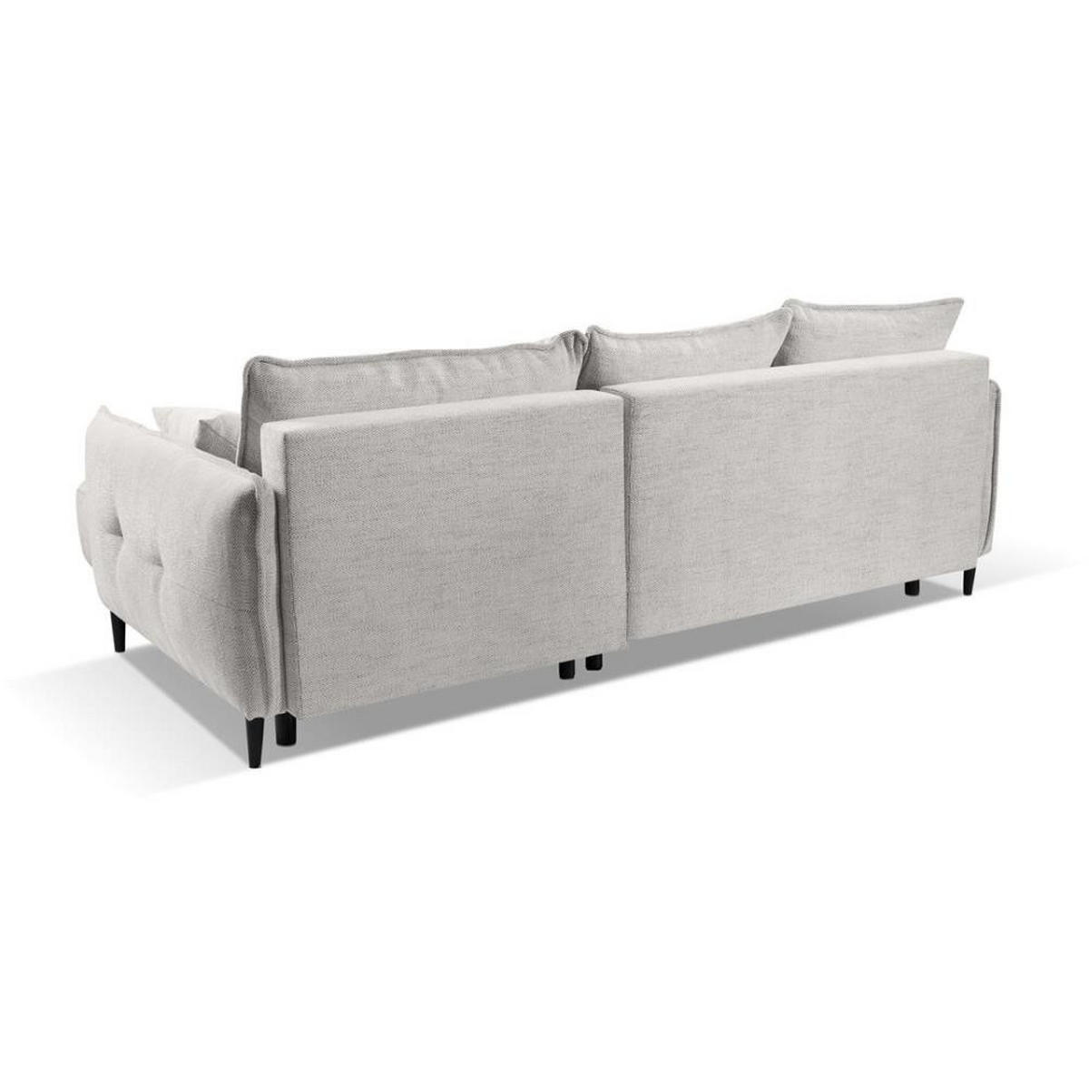 ECKSCHLAFSOFA Sycylia rechts beige - Beige/Schwarz, Textil (244/165cm) - Beautysofa
