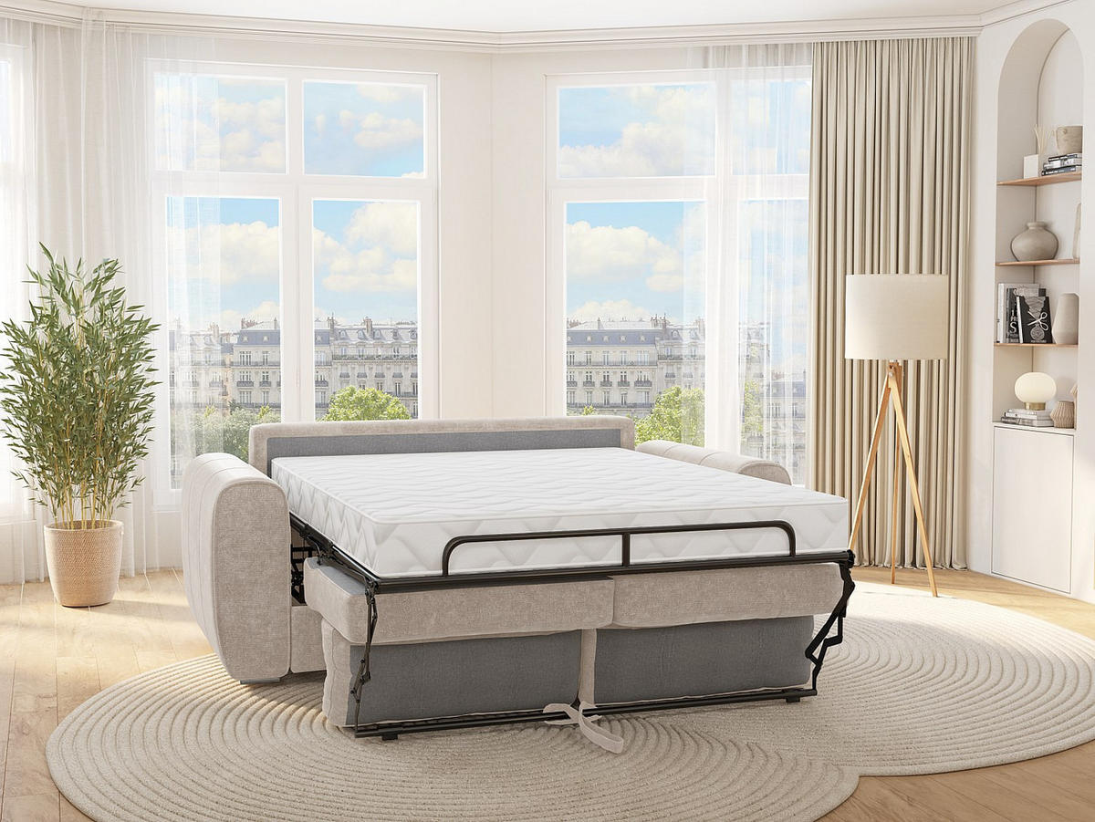 SCHLAFSOFA - 3 Personen - Stoff - Beige - - Beige, Textil (200/92/223cm) - Vente-Unique