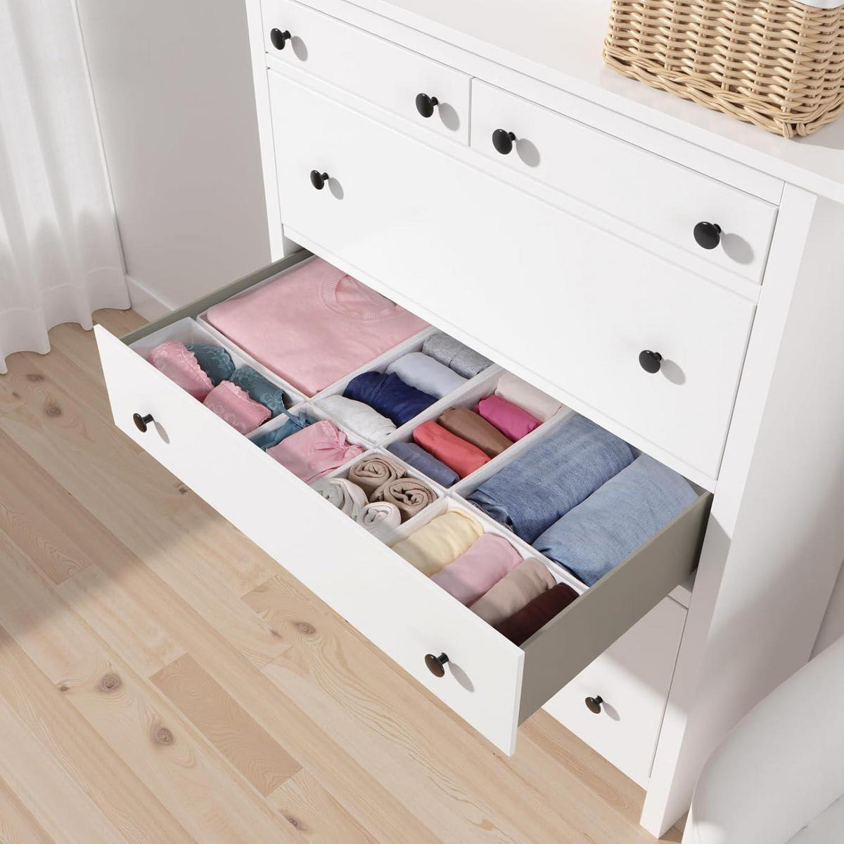 SCHUBLADEN Organizer 16er Set Weiß - Weiß, Textil (28/12/28cm)