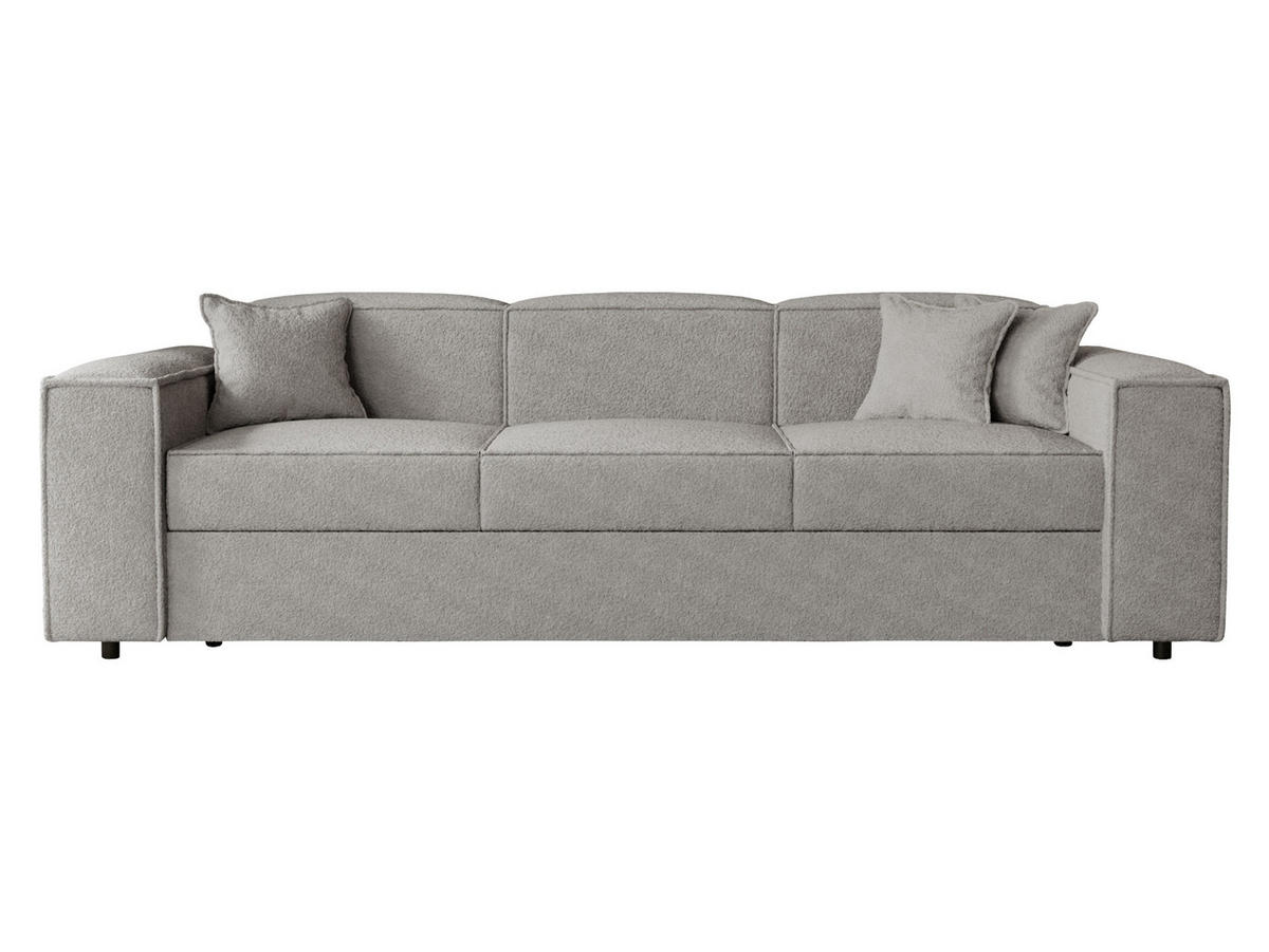 SCHLAFSOFA Santos Boucle - Schwarz/Grau, Holzwerkstoff/Kunststoff (252/79/88cm) - MIRJAN24