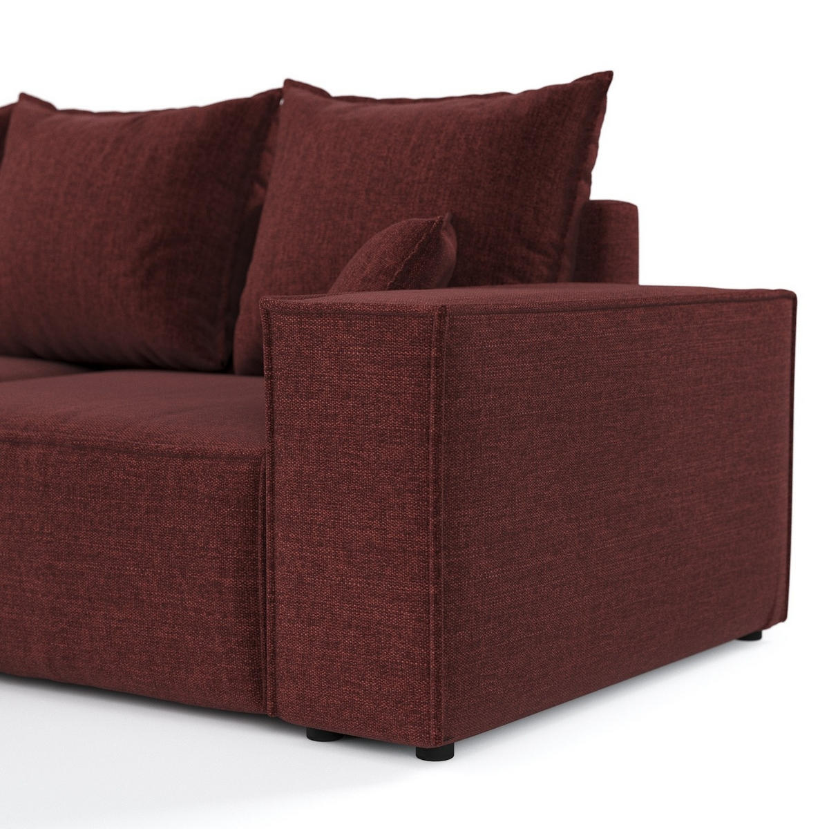ROHOVÁ SEDAČKA SENSO, textil, Červená - černá/červená, dřevo/kompozitní dřevo (255/148cm) - AltaBeds