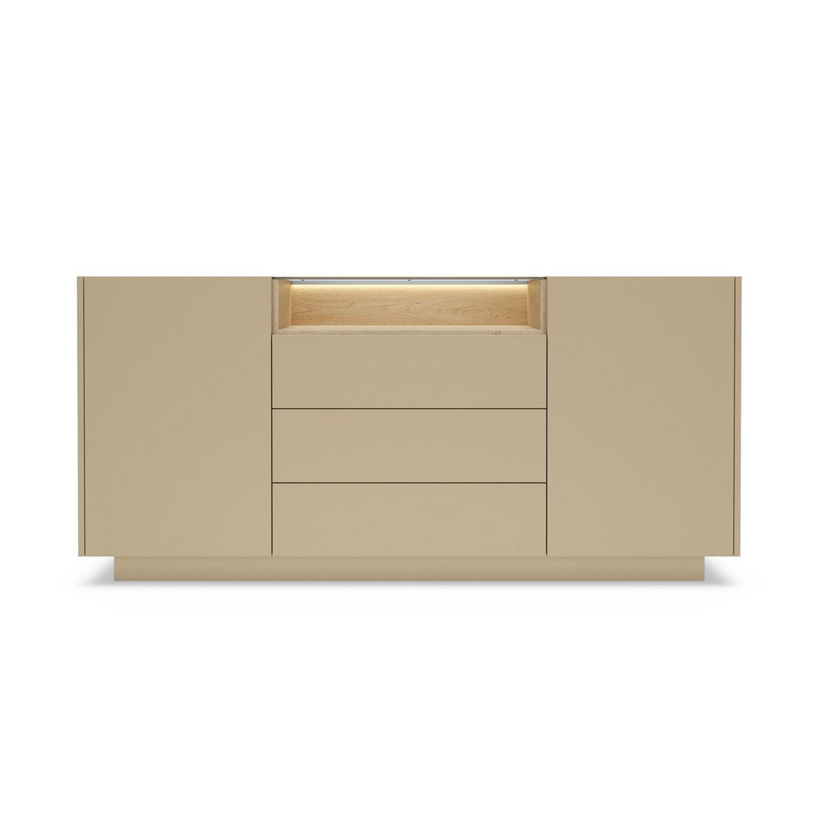 KOMMODE Kiro Braun, mit Schubladen und LED - Braun, Holzwerkstoff (176/83/40cm) - Bettso