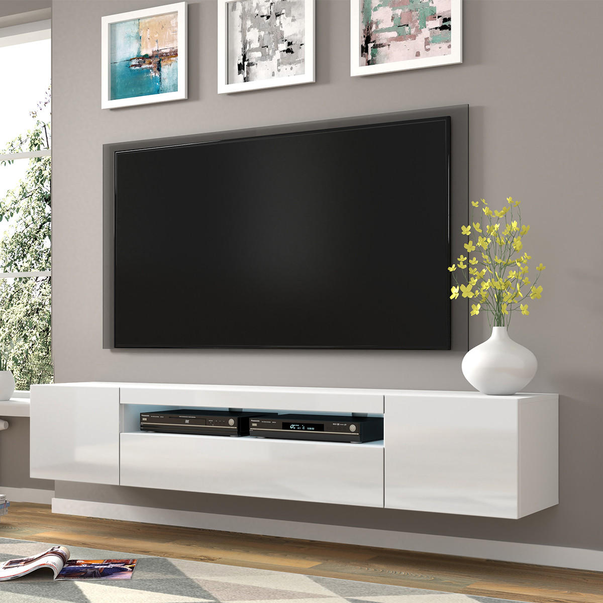 TV-MÖBEL Aurus Weiß - Weiß, Holzwerkstoff (200/36/37cm) - Petits-meubles