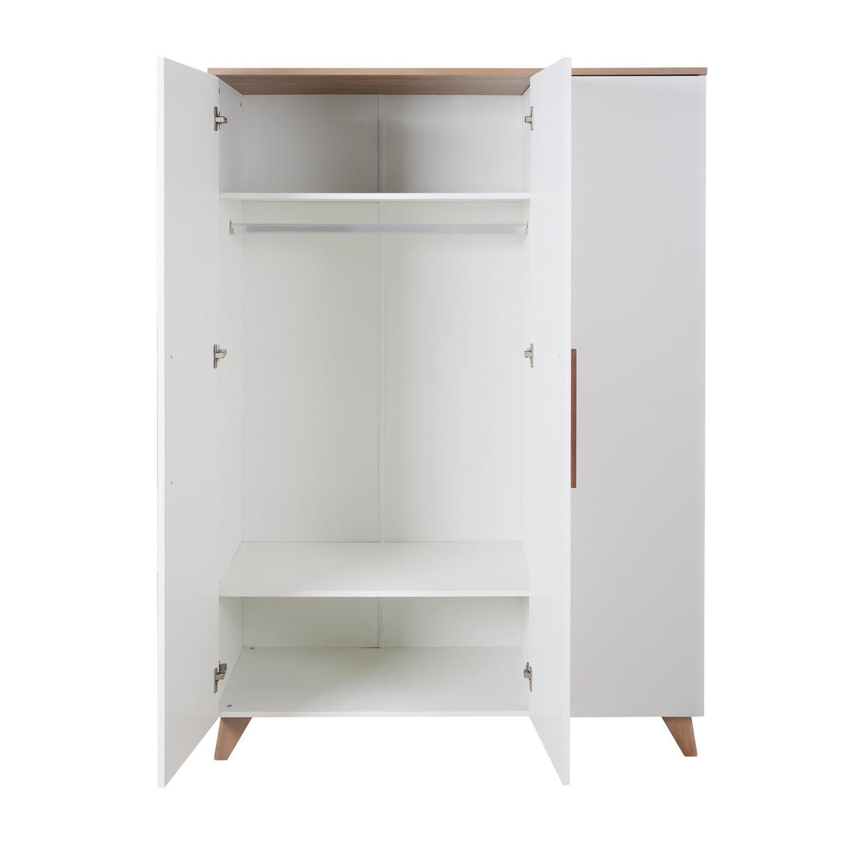 KLEIDERSCHRANK Lennie - Eichefarben/Weiß, Eichenholz/Holz (119/190/52cm) - Roba