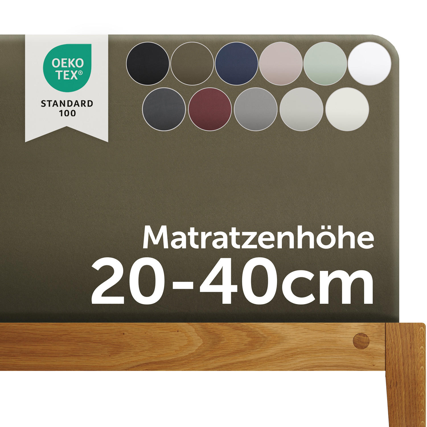 SPANNBETTLAKEN 180/220 cm Dunkelgrün - Dunkelgrün, Textil (180/220cm) - Blumtal